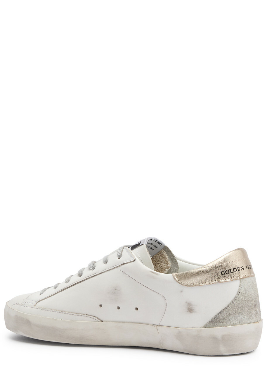 Golden Goose Super-Star Distressed Leather Sneakers White