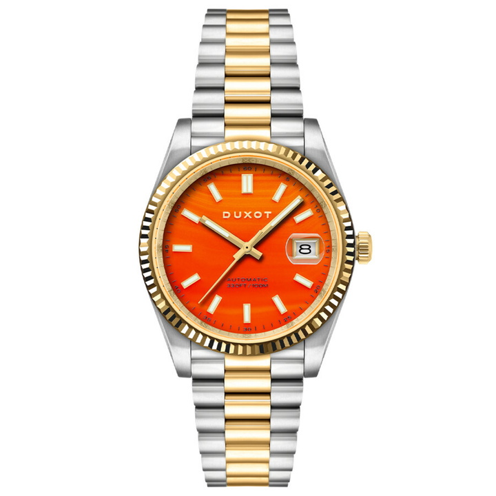 Photo: Duxot Marcel Automatic Orange Dial Mens Watch DX-2059-GG