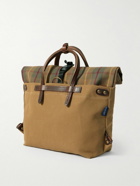 Bleu de Chauffe - Woody Business Leather-Trimmed Checked Canvas Messenger Bag