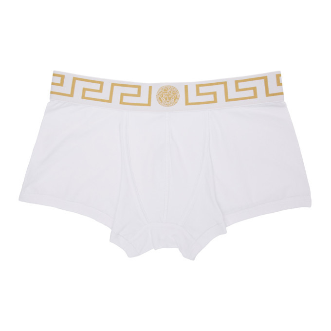 Photo: Versace Underwear Two-Pack White Medusa Low-Rise Boxer Briefs