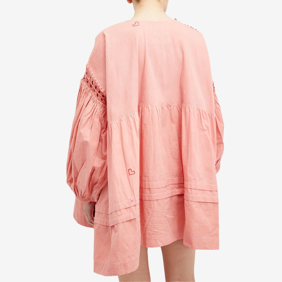 Story mfg. Women's Mini Mon Dress in Ancient Pink Cross Stitch