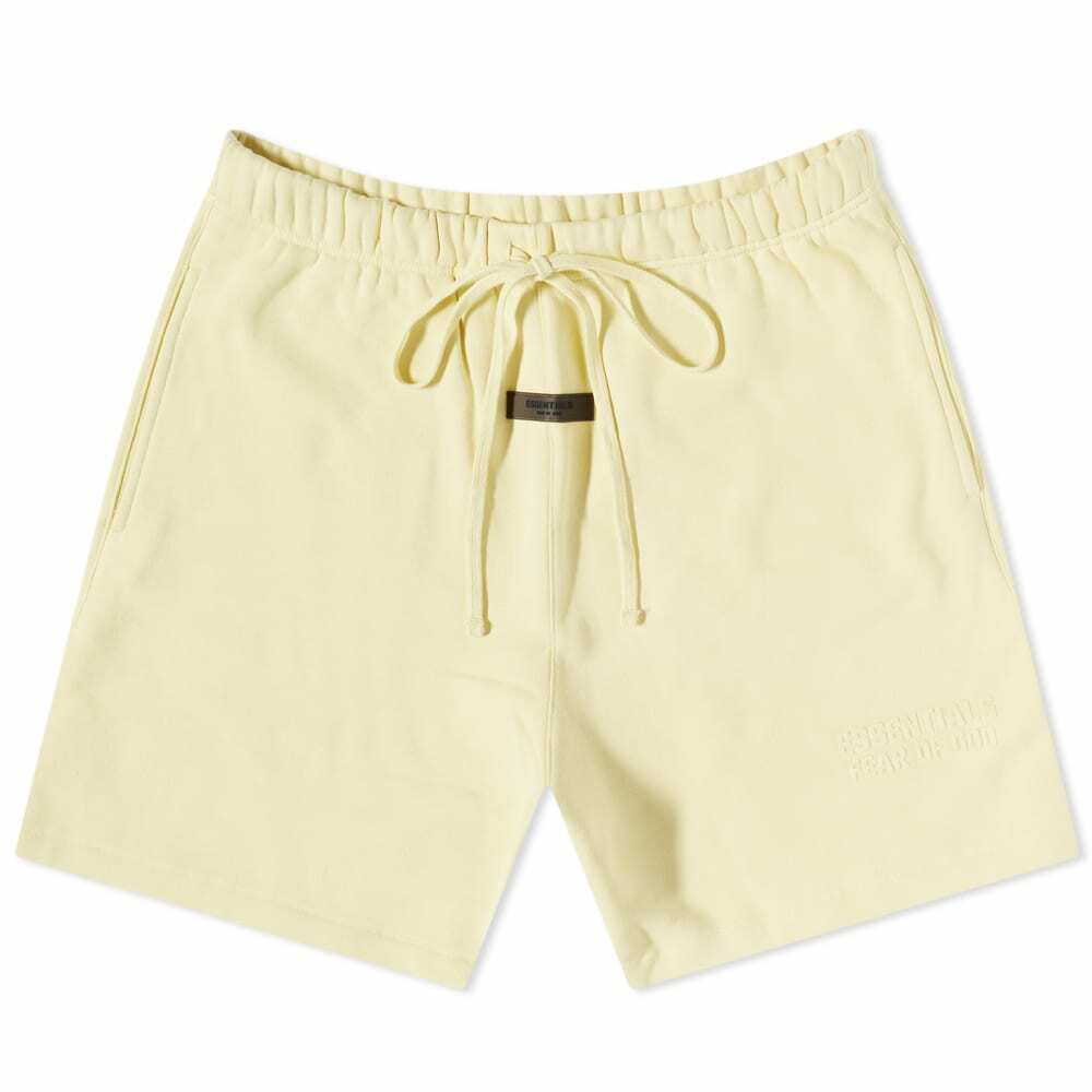 Photo: Fear of God ESSENTIALS Logo Sweat Shorts in Canary
