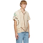 Bode Off-White Chenille One Of A Kind Short Sleeve Shirt