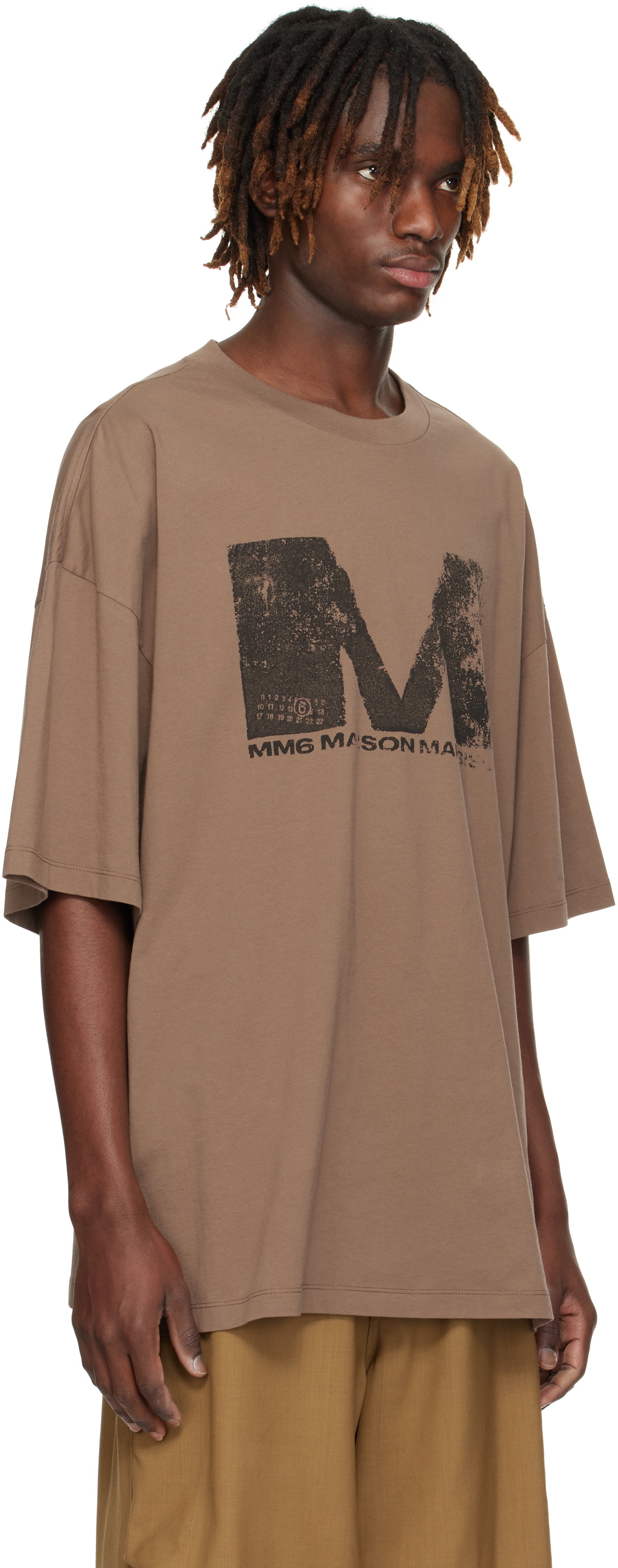 Maison Margiela 10 長袖シャツ ブラウン 42 MM6 Maison Margiela Brown Graphic T-shirt MM6 Maison Margiela
