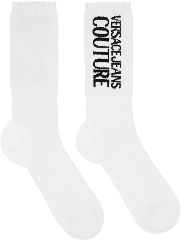 Photo: Versace Jeans Couture White Cotton Socks