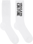 Versace Jeans Couture White Cotton Socks