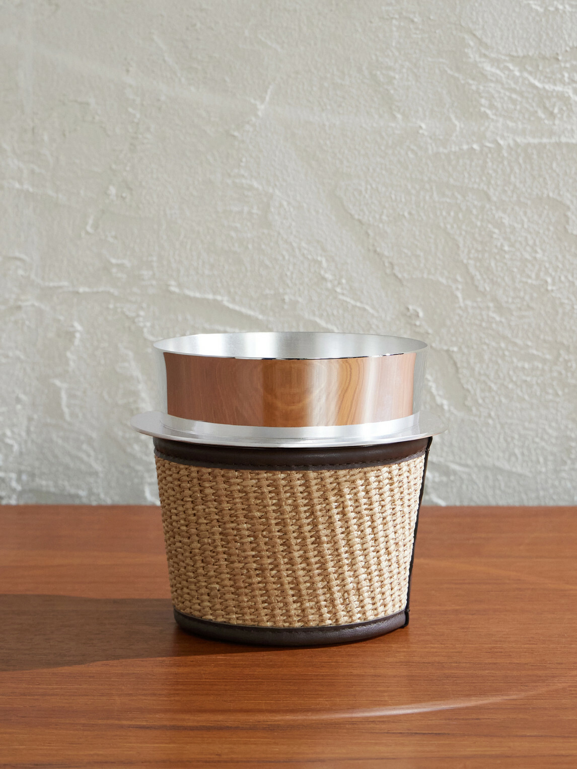Brunello Cucinelli - Steel, Raffia and Leather Ice Bucket