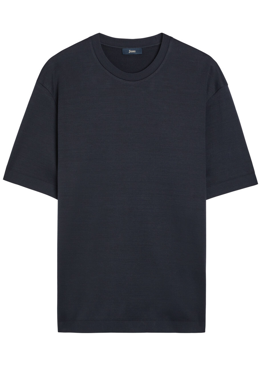 Herno Fine Cotton-knit T-shirt Navy