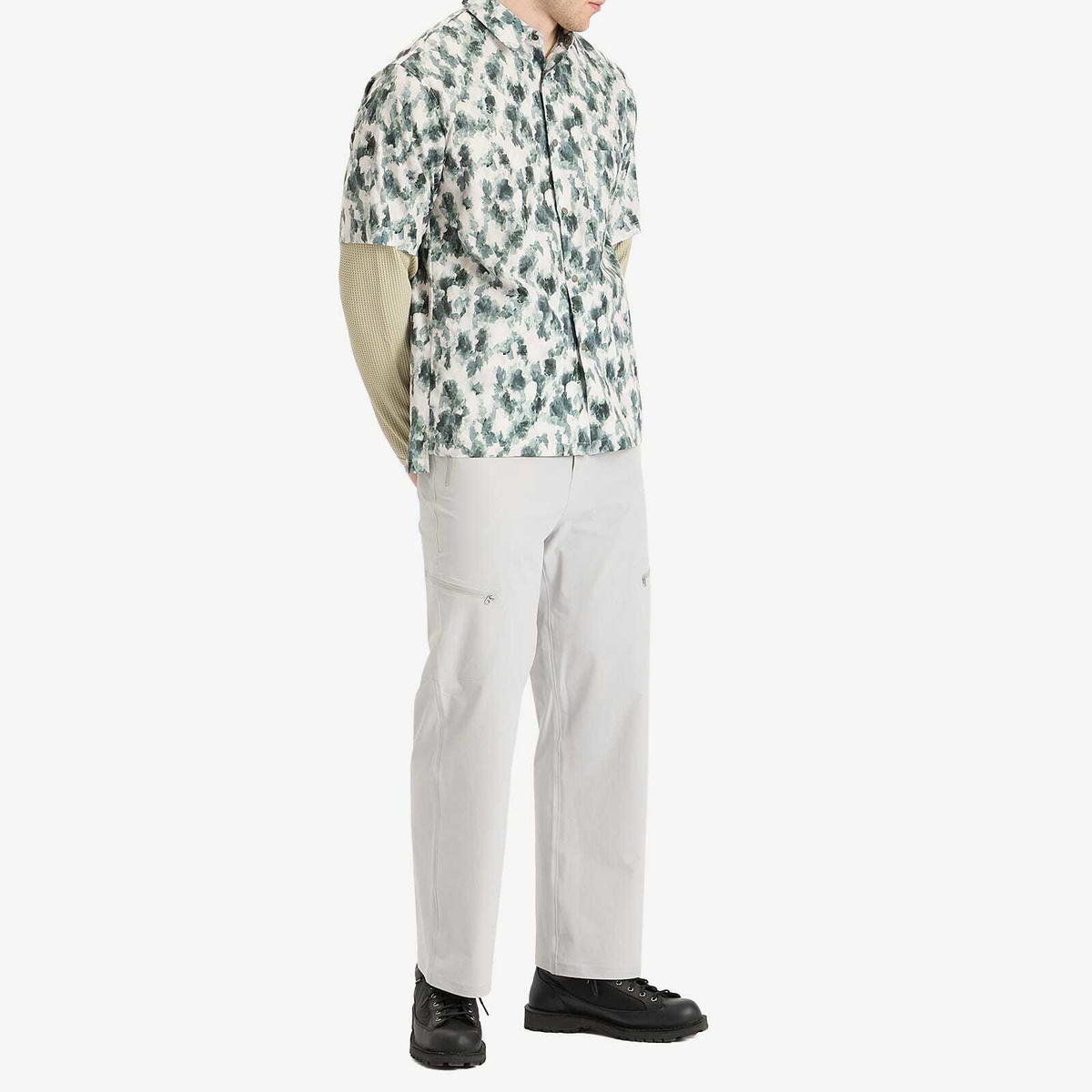 Snow Peak Men's Printed Breathable Quick Dry Shirt in Grey Print