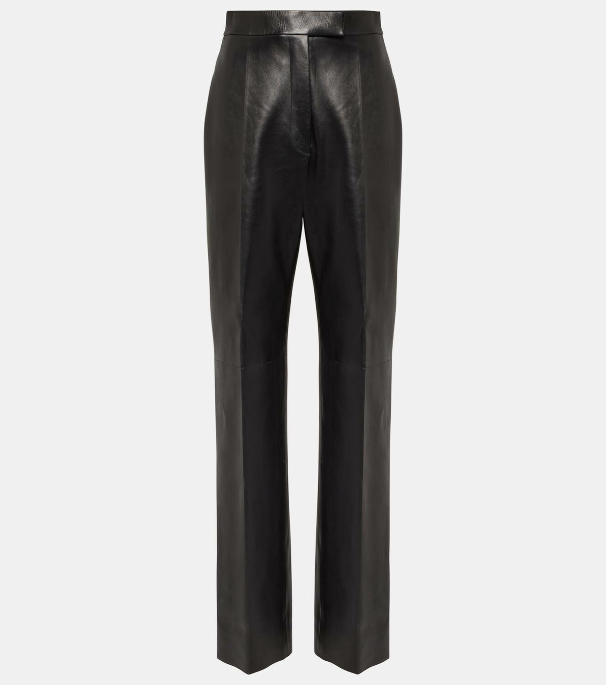 Alexander McQueen High-rise leather straight pants