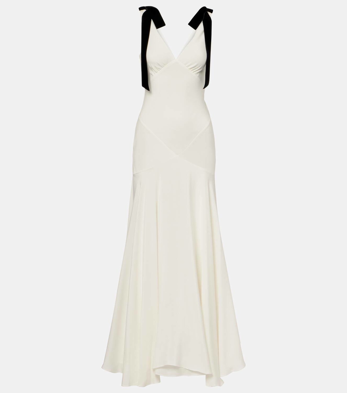 rodarte evening dresses Black Silk Short Sleeve Gown With Black Lace Details