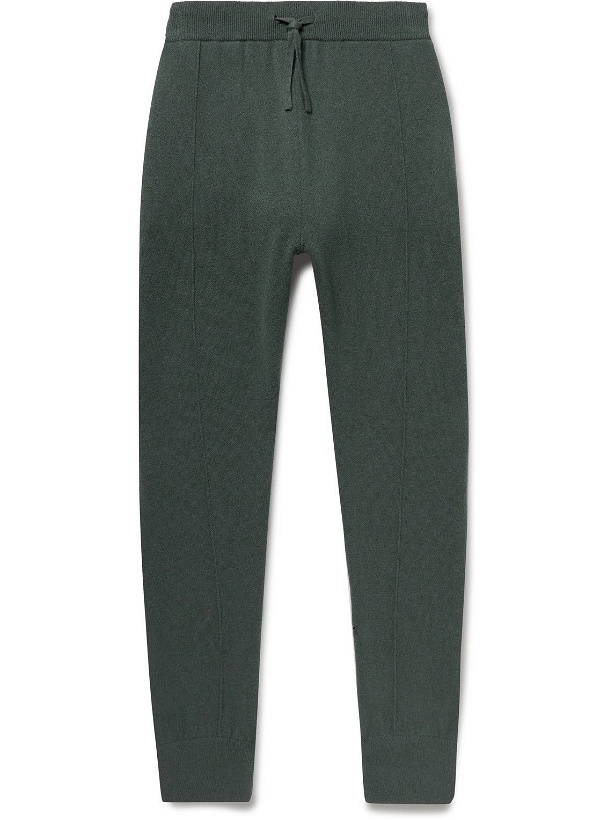 Photo: Mr P. - Tapered Pintucked Wool and Cashmere-Blend Sweatpants - Green