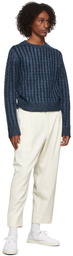 Acne Studios Indigo Cable Knit Crewneck