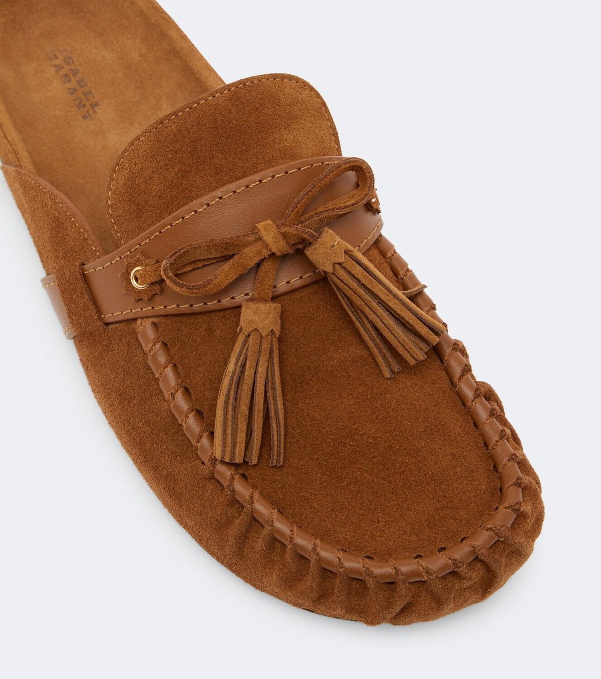 Isabel Marant Malvin leather-trimmed suede mules