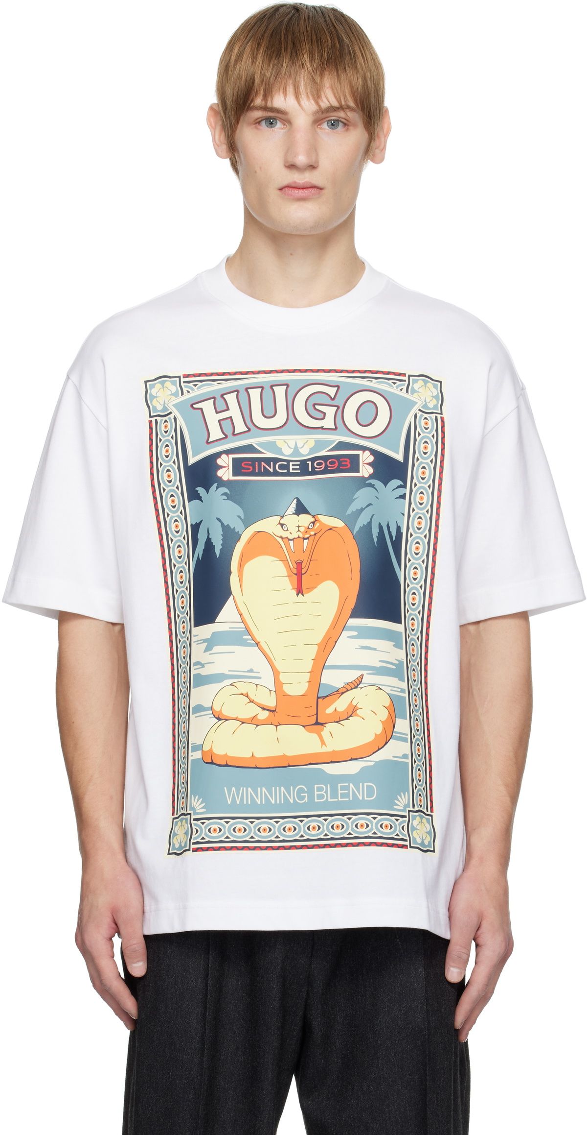【関税込み】Hugo ホワイト Cobra Tシャツ Hugo White Cobra T-shirt Hugo Boss