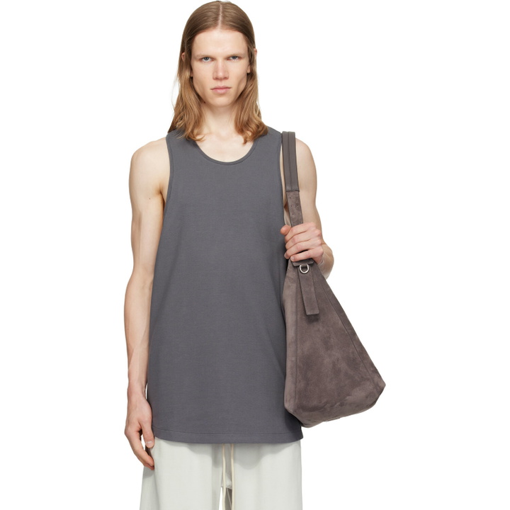 Photo: Fear of God ESSENTIALS Gray Ribbed Essential Tank Top