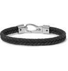 Tod's - Woven Leather and Silver-Tone Bracelet - Men - Black