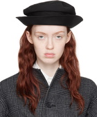 Yohji Yamamoto Black Draped Bucket Hat