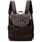 Valentino Garavani Brown Antibes Perforated Leather Backpack