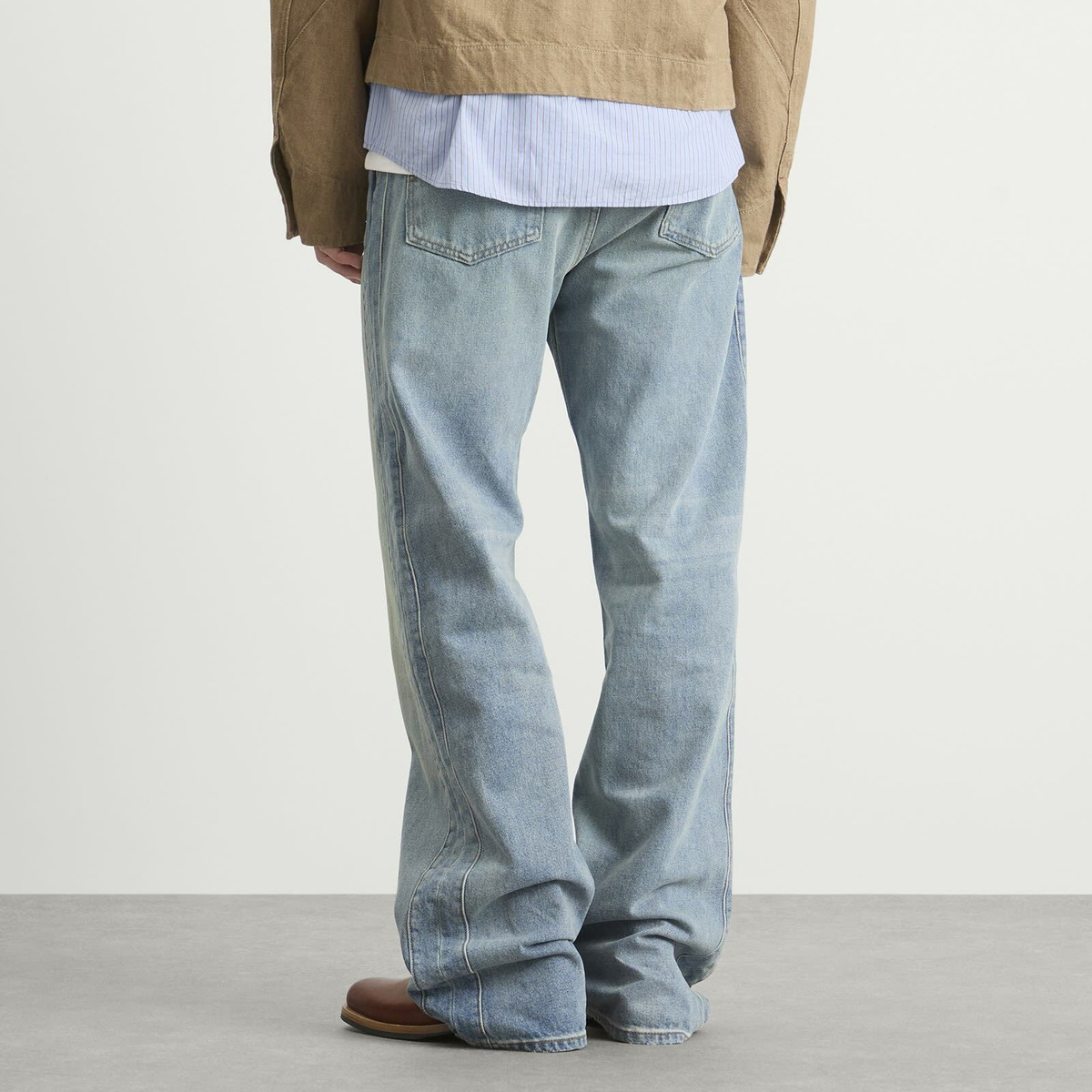 Rhude Men's Relaxed Traxedo Denim Jeans in Isla Indigo