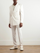 TOM FORD - Double-Breasted Woven Tuxedo Jacket - White