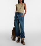 Isabel Marant Bekett leather and suede wedge sneakers