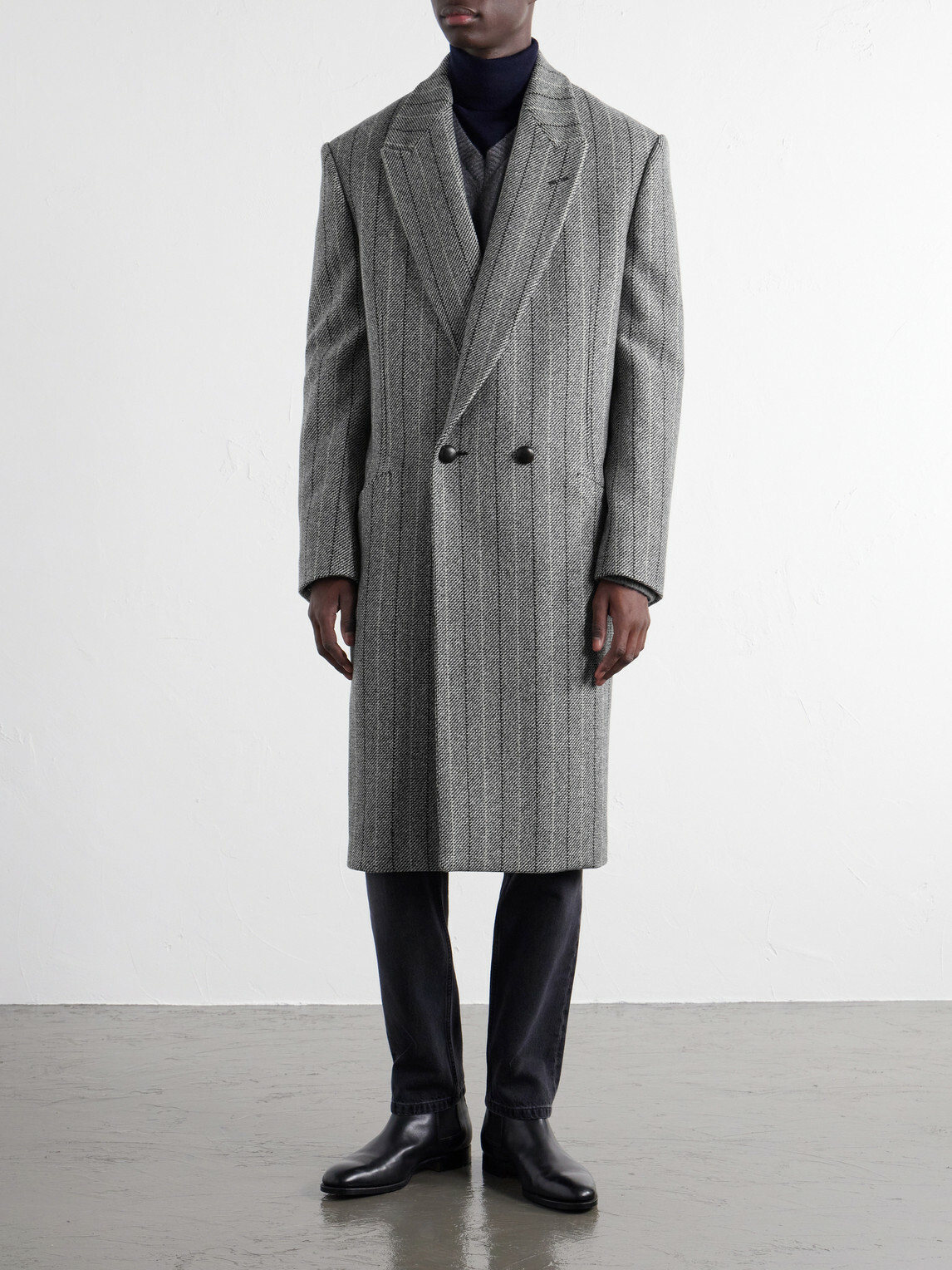 Zegna - Trofeo Selection Double-Breasted Pinstriped Wool Coat - Gray