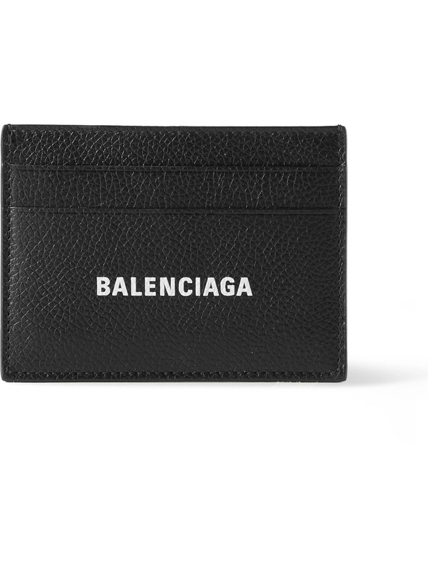 Photo: BALENCIAGA - Logo-Print Full-Grain Leather Cardholder