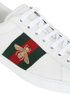 GUCCI - New Ace Bee Web Leather Sneakers