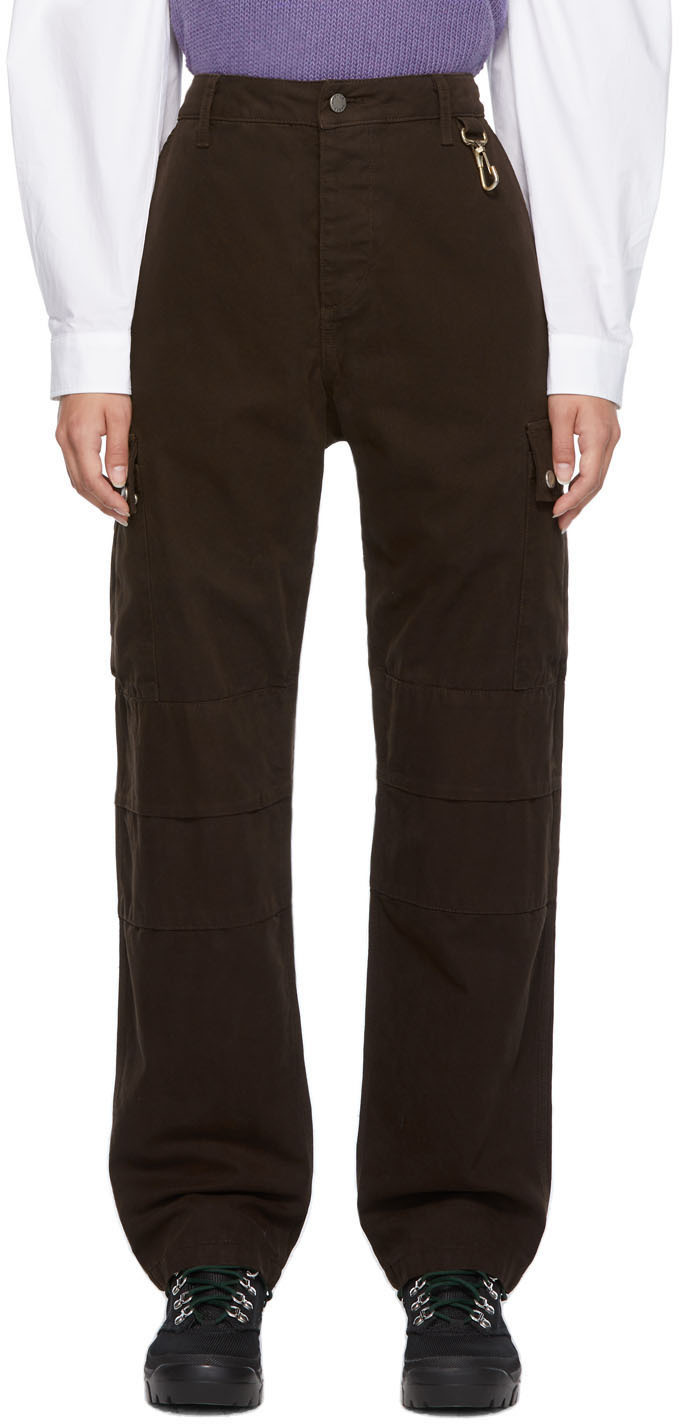 Reese Cooper Brown Canvas Cargo Trousers Reese Cooper