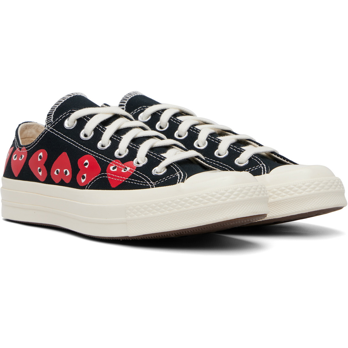 COMME des GARÇONS PLAY Black Converse Edition Chuck 70 Multi Heart Sneakers