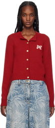Palm Angels Red Monogram Cardigan