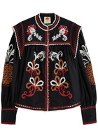 Farm Rio Broderie-anglaise Cotton Blouse Black