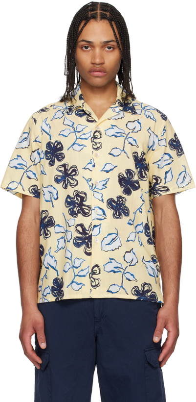 Photo: PS by Paul Smith Yellow & Blue 'Yukka' Print Short-Sleeve Shirt