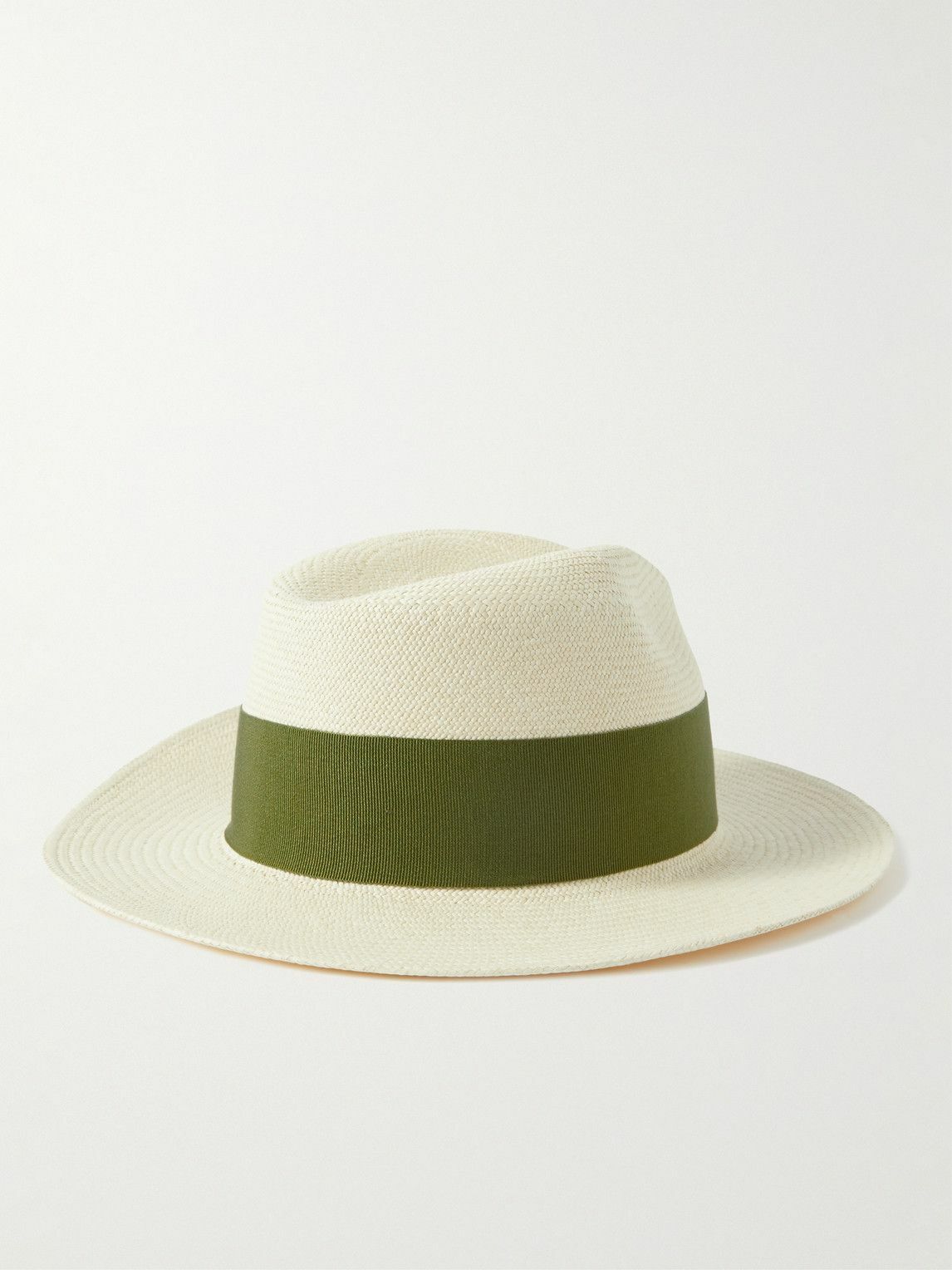 Frescobol Carioca Rafael Grosgrain Trimmed Straw Panama Hat