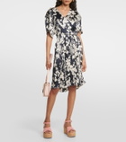 Vince V-neck floral belted minidress
