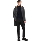 Z Zegna Grey Wool Hooded Over Coat