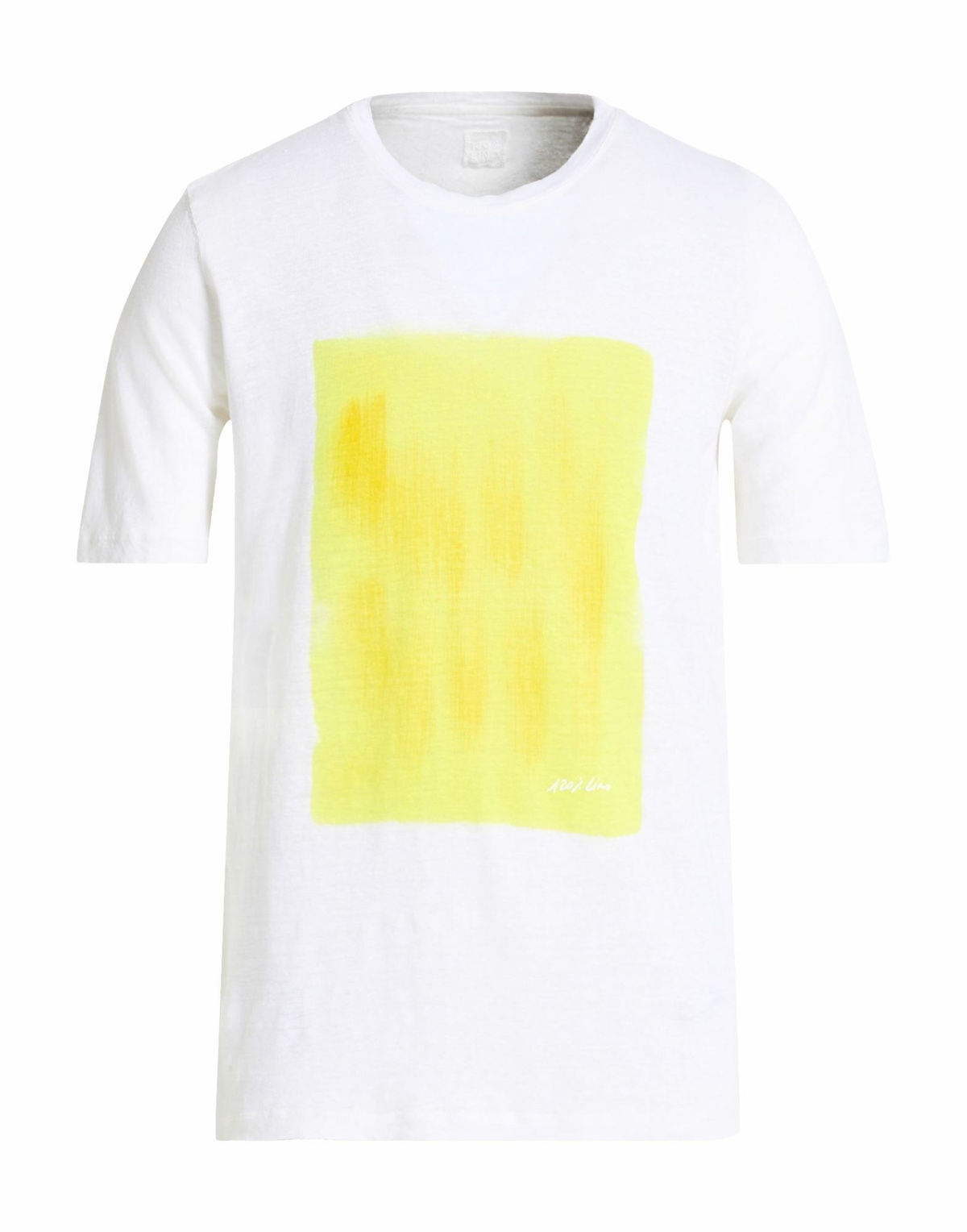 120% Lino Mens T-shirt in Yellow