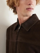 Canali - Woven Suede Jacket - Brown