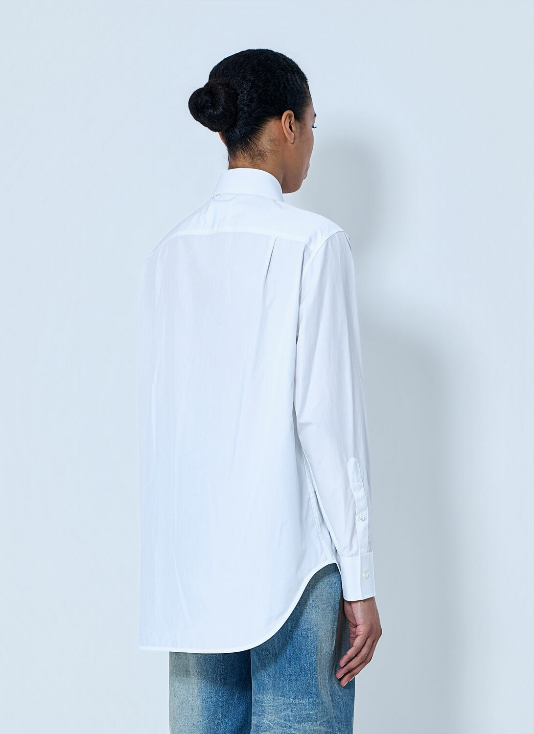 Maison Margiela White Folded V-Neck Collar Shirt