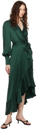 ZIMMERMANN Green Wrap Midi Dress