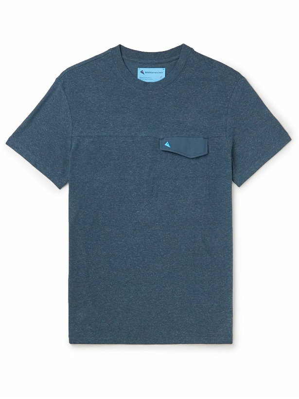 Photo: Klättermusen - Aurvandil Logo-Embroidered Lyocell and Hemp-Blend T-Shirt - Blue