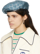 Gucci Blue Lamé GG Beret