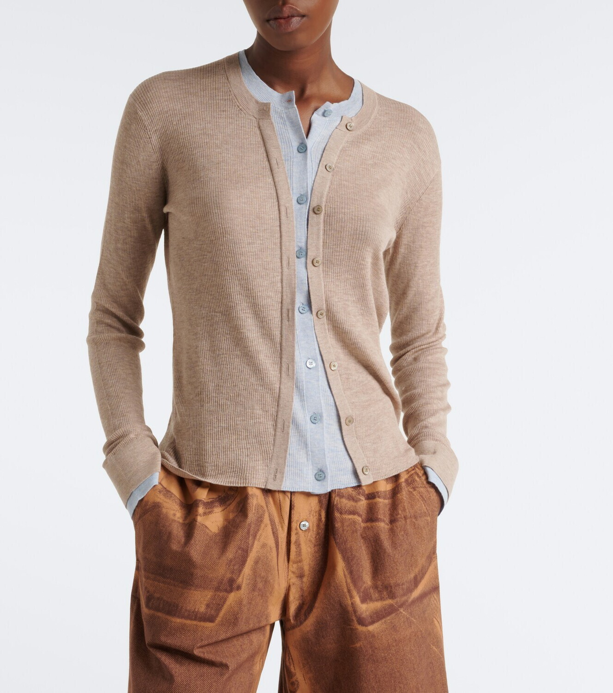 Acne Studios Layered silk and wool cardigan