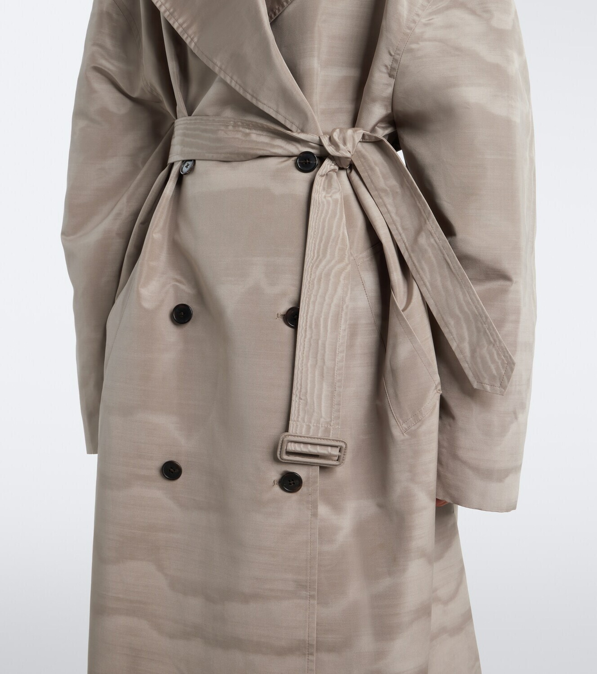 The Row Archa silk moiré faille trench coat