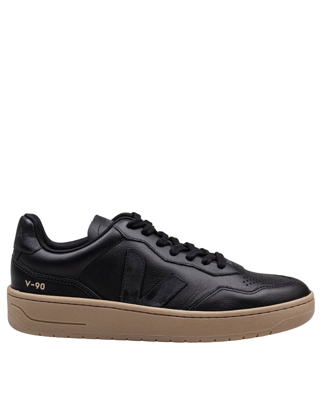 Photo: Veja Sneakers V-90 In Leather Color Black