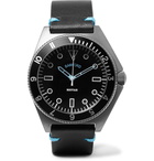 Bamford Watch Department - Mayfair Brushed Stainless Steel and Leather Watch - Men - Black