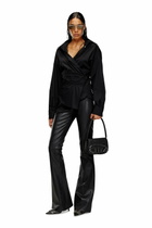 Diesel 1DR-Iconic shoulder bag in glitter fabric - Shoulder Bags Womens in Black