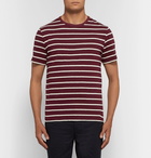 Officine Generale - Striped Cotton-Jersey T-Shirt - Men - Burgundy