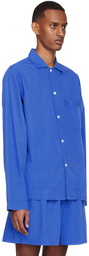 Tekla Blue Organic Cotton Pyjama Shirt